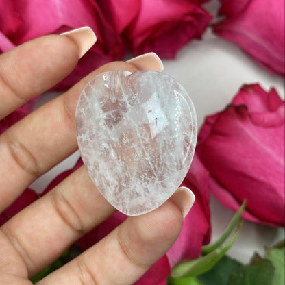 Heart Shaped Clear Quartz Thumb Stone/Worry Stone