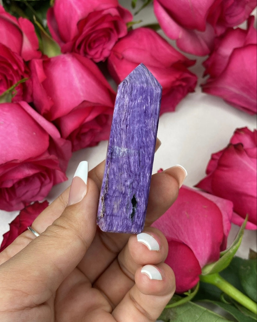 Charoite Crystal Tower