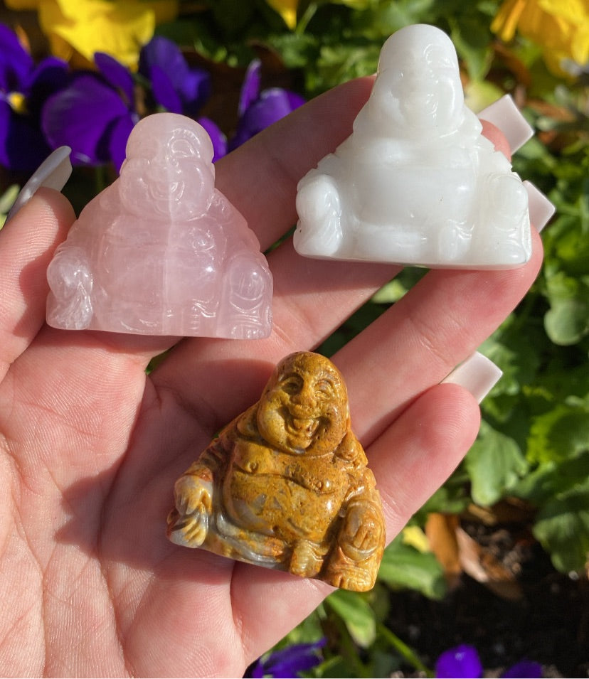 Rose Quartz Crystal Buddhas