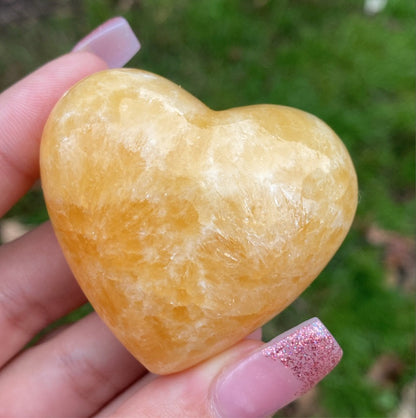 Orange Calcite Crystal Hearts