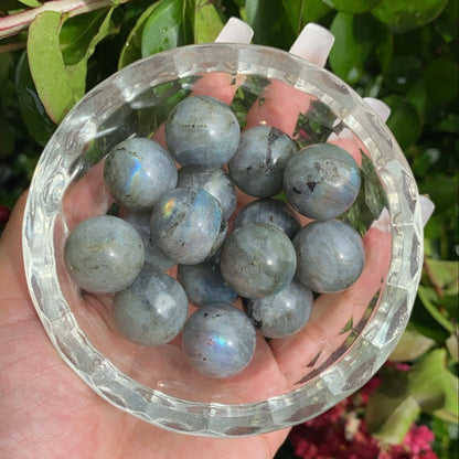 Mini Rainbow Labradorite Crystal Spheres